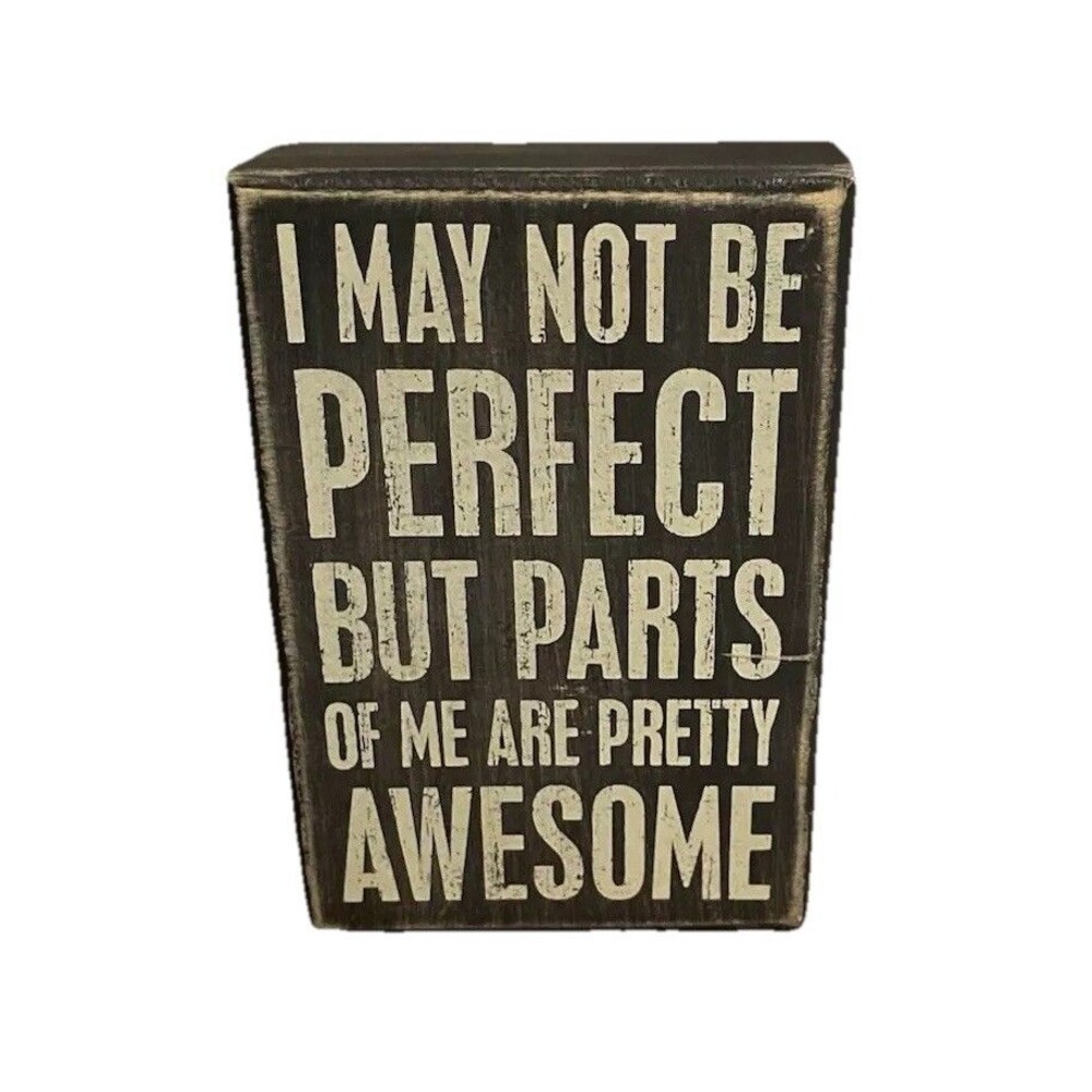 Funny “Parts Of Me Are Pretty Awesome” Wood Sign Mantle Home Decor Mens Gift